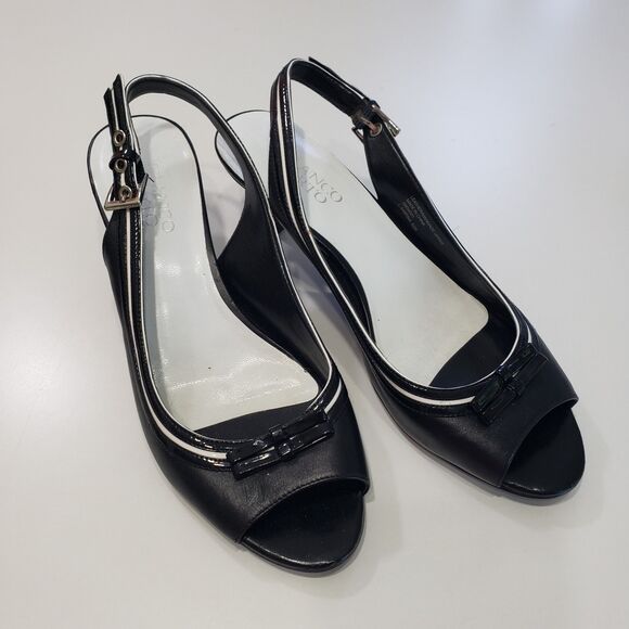 Franco Sarto L-Sabrina Women's Open Toe Black Heels with Bow, Size 8.5 M - Picture 8 of 8